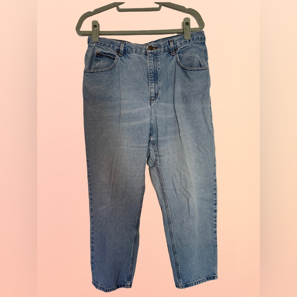 Vintage 90s grunge distressed liz claiborne mom jeans light wash size 14